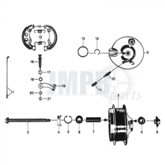 22. Zundapp 529 Front wheel hub 120MM