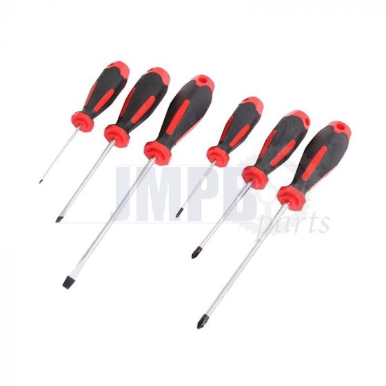 Screwdriver set 6 Pieces Black/Red