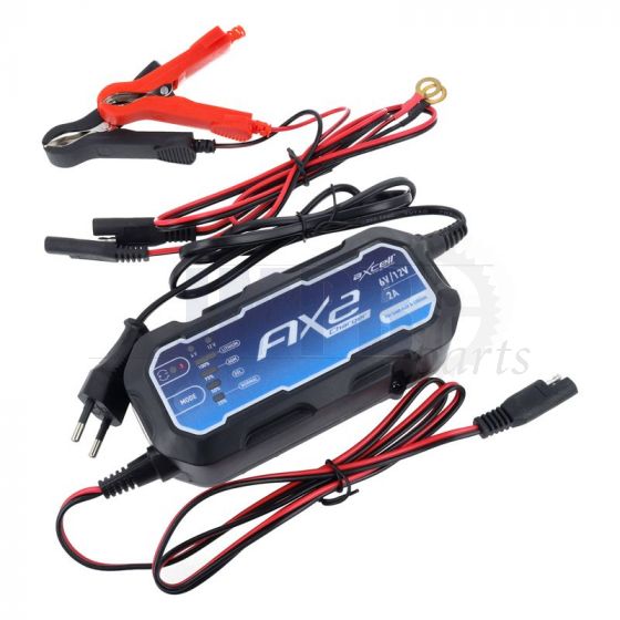 Battery Charger Axcell AX2 6 & 12 Volt 2A Lithium / Lead Acid