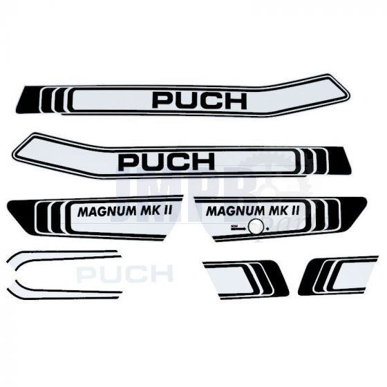 Stickerset Puch Magnum MKII White/Black