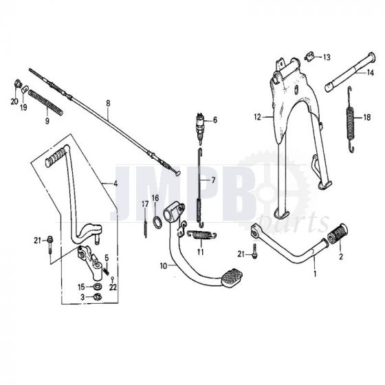 Pedals / Kickstart / Centre Stand Honda MB50