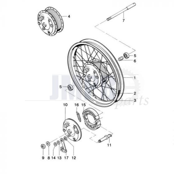 Front wheel Spoked 160MM Kreidler RS