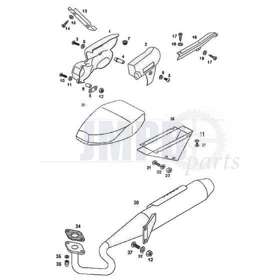 Seat / Side panels / Exhaust Tomos Flexer from 2007