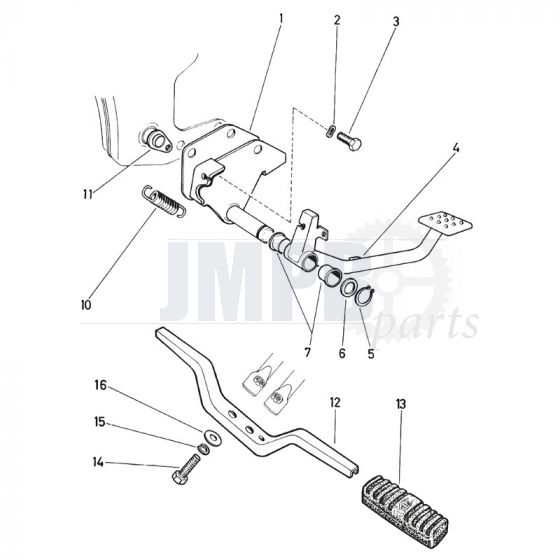 Footrest Bar / Brake Pedal Puch Monza