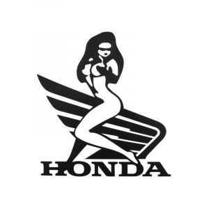 Sticker Honda Wing Woman Black 140X155MM