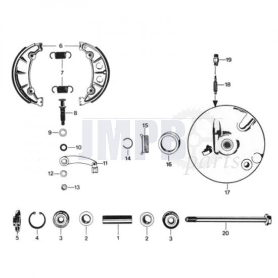 23. Zundapp 529 Front wheel hub 150MM