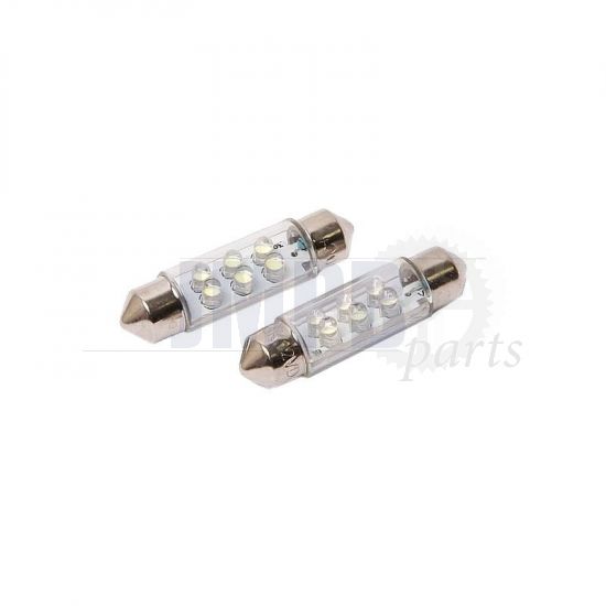 Tube lamps 10X39MM 12 Volt LED - A 2 pieces