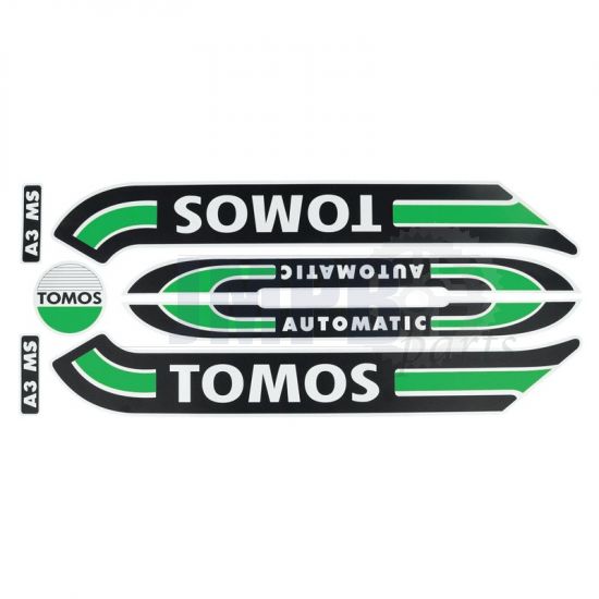 Stickerset Tomos A3 Old Model Green