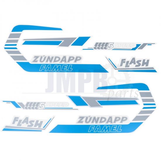 Stickerset Zundapp Famel Flash Blue/Grey