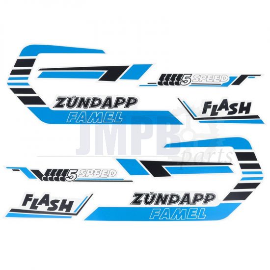 Stickerset Zundapp Famel Flash Blue/Black/White