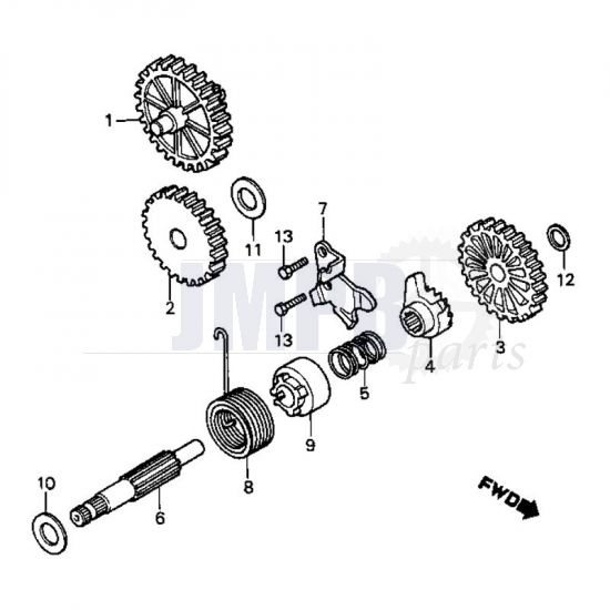 Kickstart Axle Honda MB50