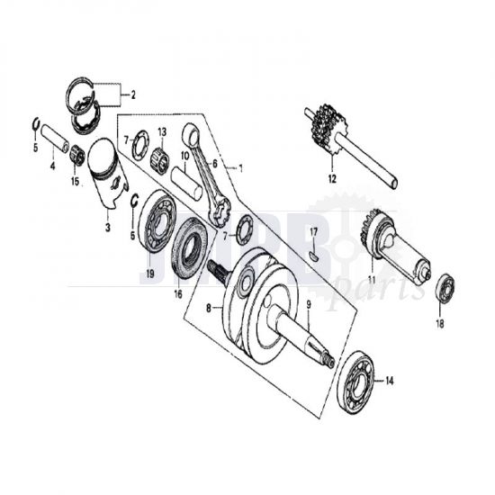 Crankshaft / Piston Honda MT50