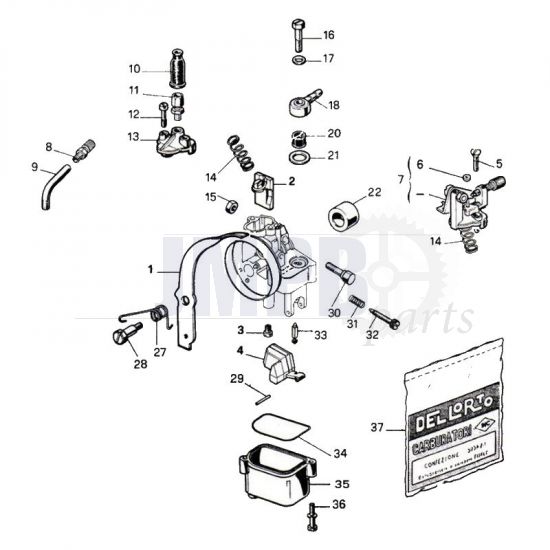 Exploded view Dellorto SHA 13/13