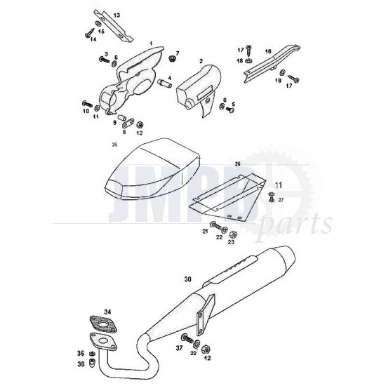 Seat / Side panels / Exhaust Tomos Flexer from 2007