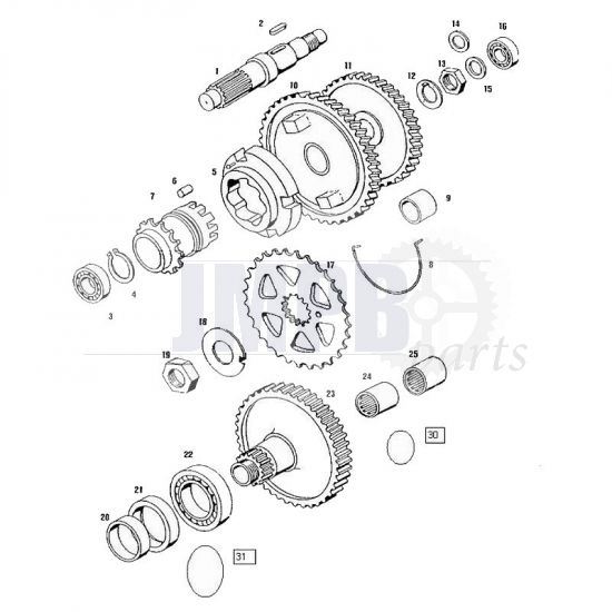 Main axle Tomos Flexer up to 2006