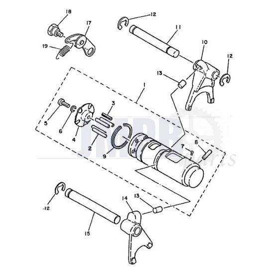 Shift forks Yamaha FS1 2RU