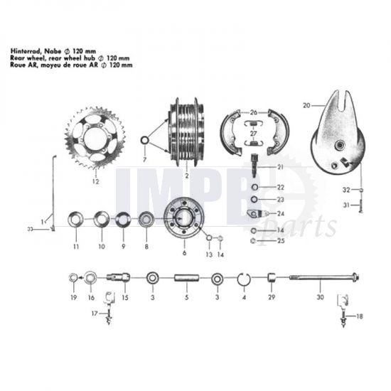 Rear Wheel hub Zundapp 517