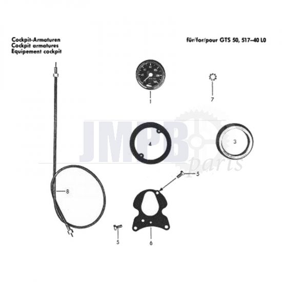 Single Speedometer Zundapp 517 GTS50