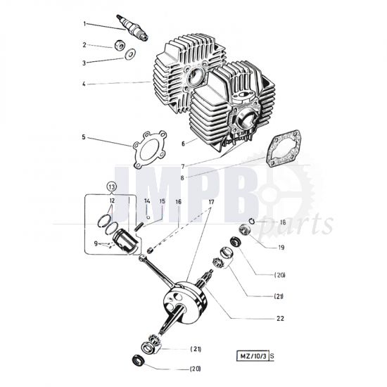 Cylinder / Crankshaft Puch Monza